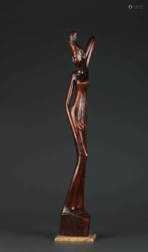 Wood Carving of African Lady