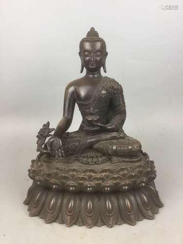 Chinese Bronze Buddha, Marked