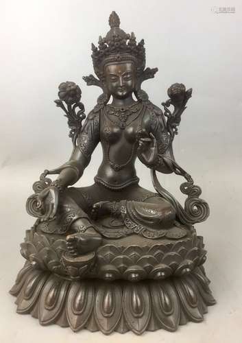 Chinese Bronze Buddha, Marked