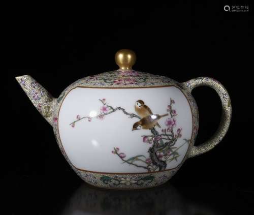 Chinese Famille Rose Porcelain Teapot