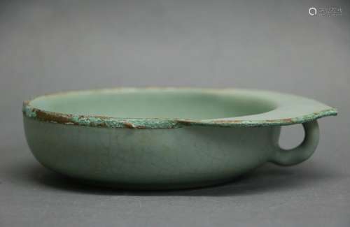 Chinese RuYao Style Celadon Porcelain Dish