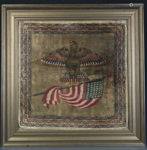 Persian Silk in Frame from 19th C.