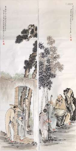 4 sets Chinese water color painting by Qian, Huian