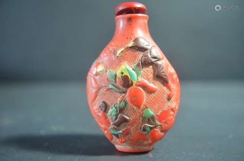 18/19th C. Chinese Coral Snuff Bottle