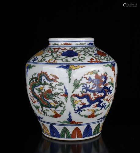 Chinese Famille Verte Porcelain Jar