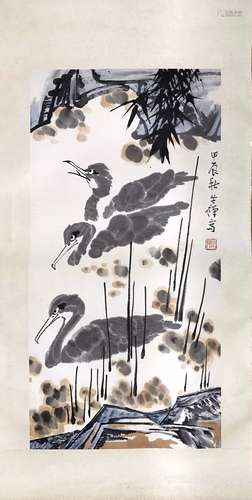 Chinese water color painting signed Li, Kuchan