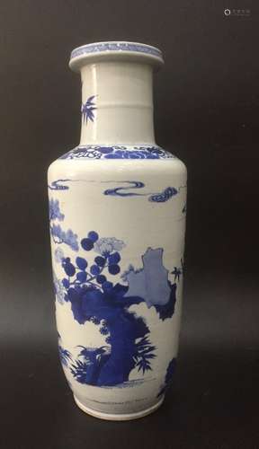 Qing Dynasty Chinese Blue/White Porcelain Vase