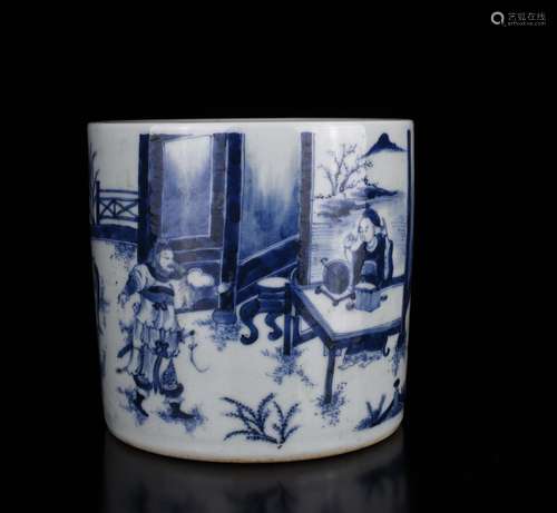 Chinese Blue/White Porcelain Brush Pot