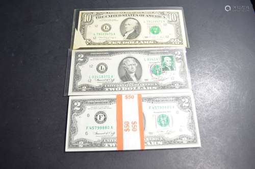 American paper money with special print errors