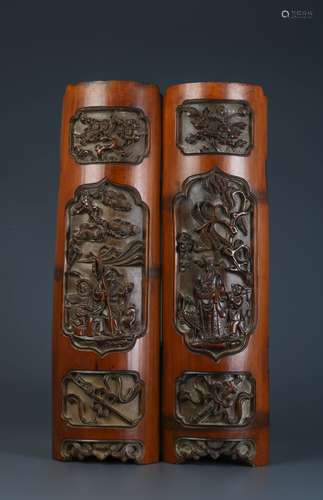 Pair of Late Qing Bamboo Wall Deco