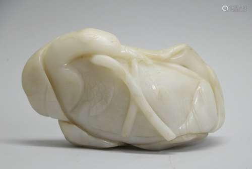 Chinese Ming Dynasty White Jade Carving of Goose