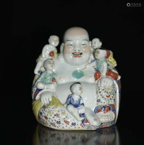 Chinese Famille Rose Porcelain Buddha