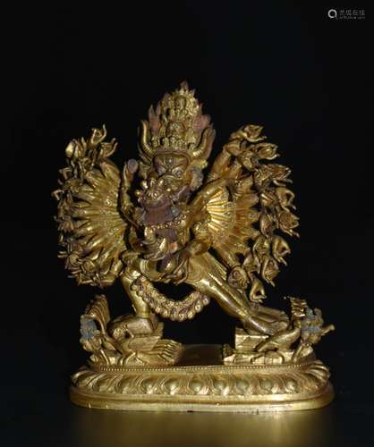 Chinese Gilt Bronze JinGang