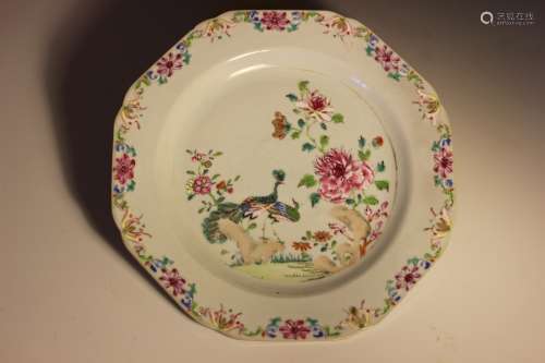 18th C. Export Chinese Famille Rose Plate