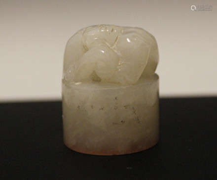 Qing Dynasty, Chinese White Jade Seal