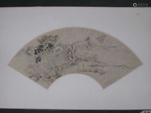 19th.C Chinese Land scape Scroll Painting