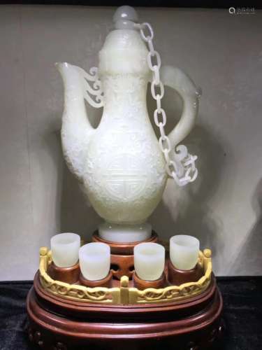 Chinese White Jade Tea Set