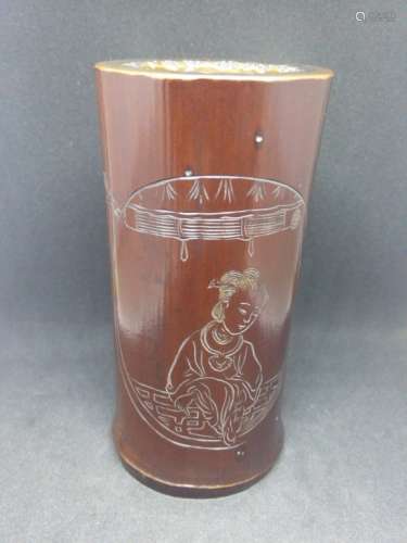 Chinese Bamboo Carved Brush Pot