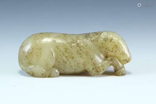 A Carving White Jade Horse