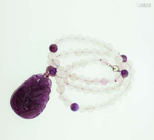 An Amethyst Necklace With Pendant