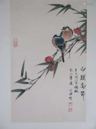 Chinese Ink and Colour on Paper by zhao wen shu
