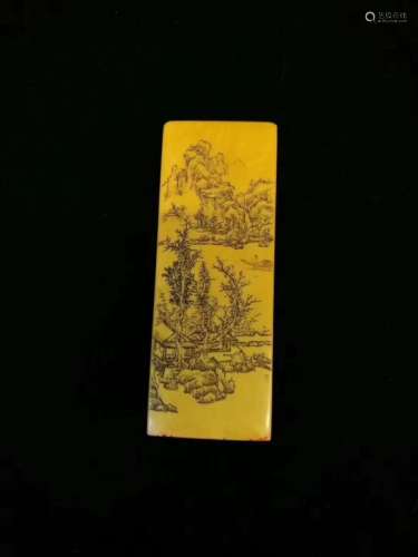 Qing, Chinese Yellow Soapstone Seal