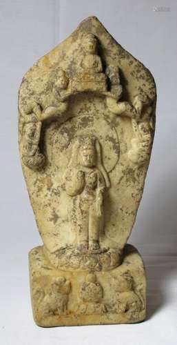 Chinese Antique White Jade Buddha , N. Qi Dynasty