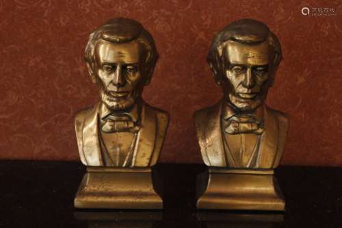 Pair of Abrahn Lincoln Bust Bookend