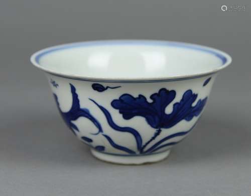 Chinese Blue&White Bowl Decorated with fish&lotus