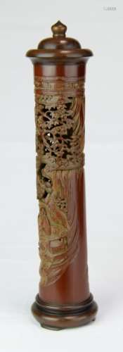 19th.Chinese Bamboo Carved Perfumer