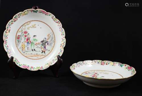 Two 19th.C Chinese Famille Rose Plates