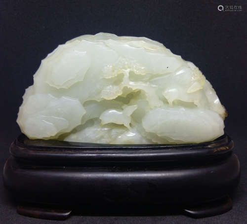 Chinese White Jade Mountain Boulder