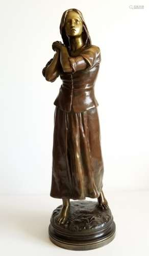 19th. Century French Bronze Standing Statue, Marks