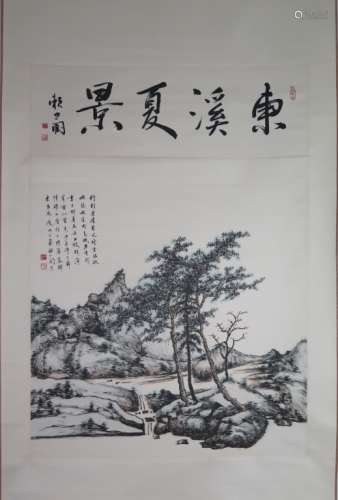 Chinese Ink&Color Landscape Painting,Signed