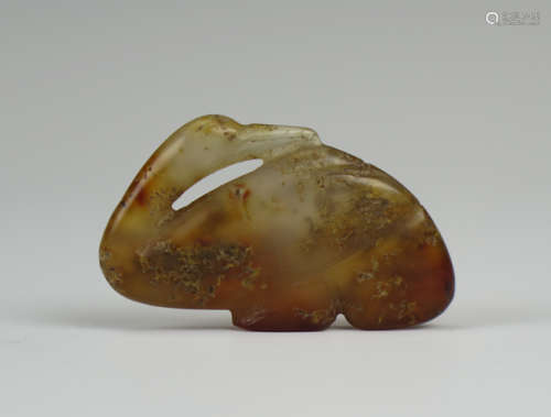 Chinese Agate Goose Pendant