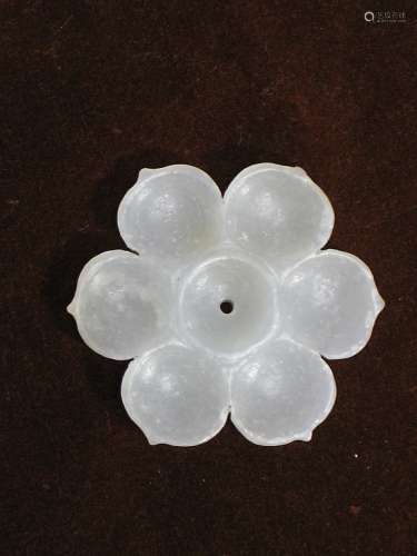 ming dynasty white jade blossom shape pendant
