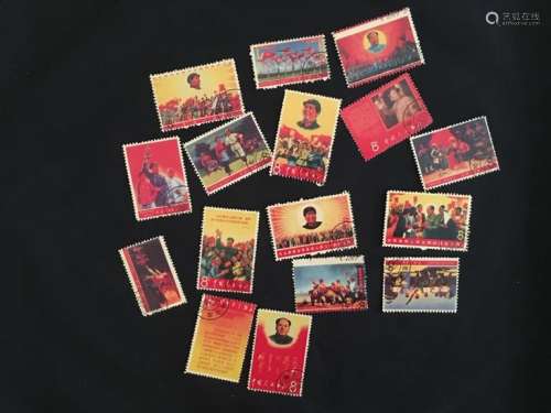 A Group of  Assorted Chinese Stamps,16 pieces