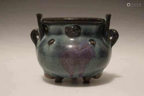 Chinese Yuan JunYao Triple Feet Censer