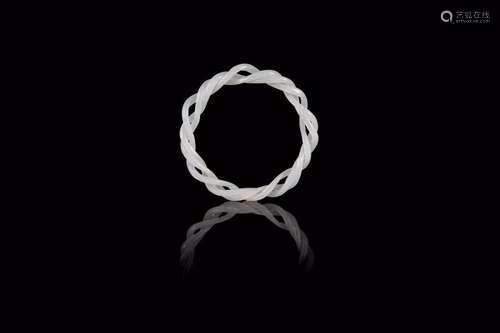 Bracelet en jadéite blanche torsadé