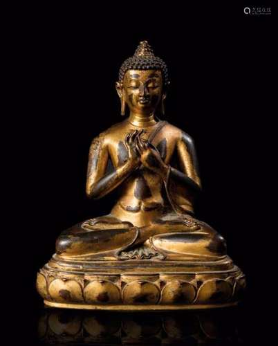 Statuette du bouddha Maitreya (Jhampa)   Tibet - XVIe siècle