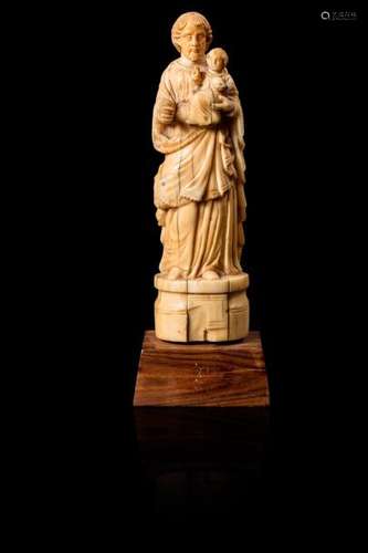 Statuette représentant Saint Joseph Goa, travail indo-portugais - XVIIIe siècle