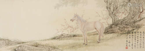 White Horse in Spring Landscape, 1954 Deng Fen (1894-1964)