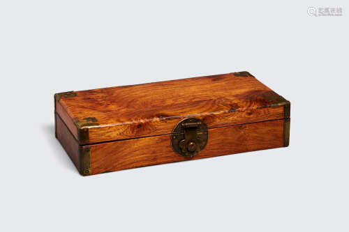 19th century A HUANGHUALI AND HUAMU DOCUMENT BOX