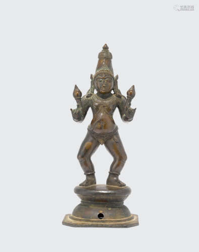 South India, 16th/17th century A copper alloy figure of Skanda