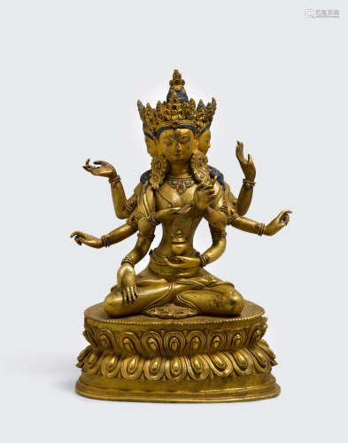 Tibet, 18th century A gilt copper alloy figure of Ushnishavijaya