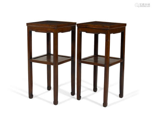 Mid-Qing dynasty A PAIR OF HUANGHUALI STANDS