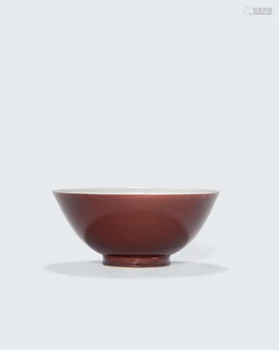 Qianlong minyao mark and of the period A langyao glazed deep bowl