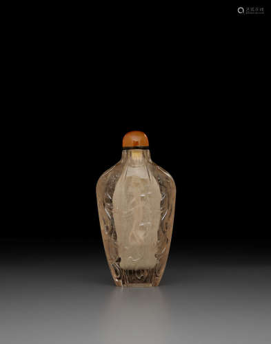 19th century A Carved Rock Crystal Snuff Bottle