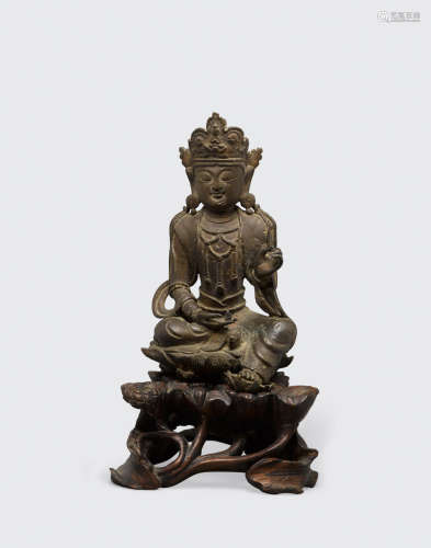 17th century A cast bronze figure of Guanyin