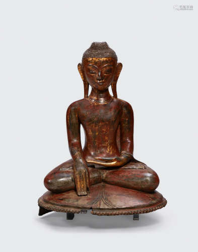 Myanmar, Ava style, 19th century A dry lacquer figure of Buddha